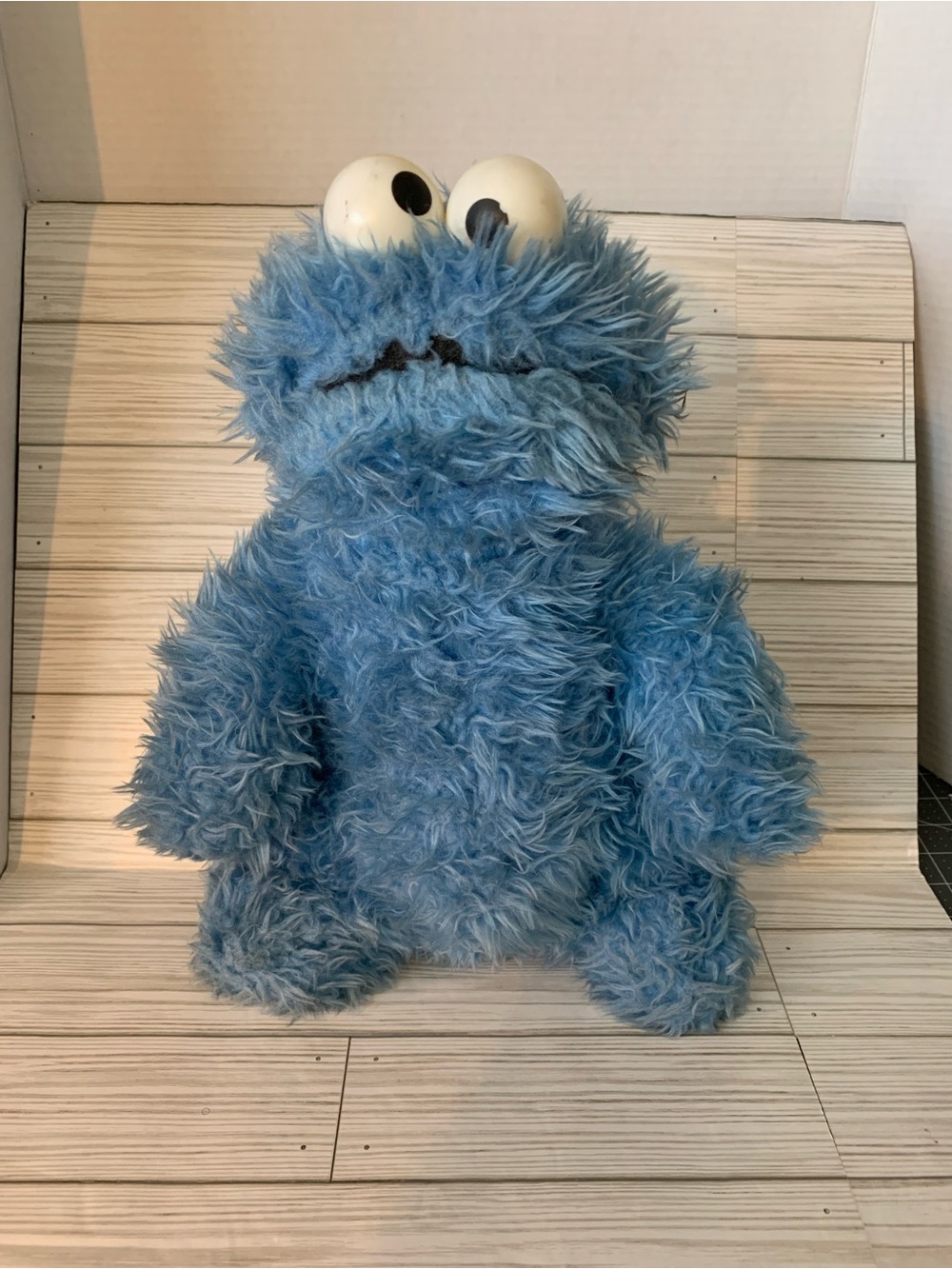 Vintage Knickerbocker Cookie Monster Plush Eyes Rattle